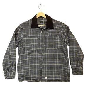 Zara Men’s Denimwear Full-Zip Blue Check Plaid Jacket Medium Diversity Message